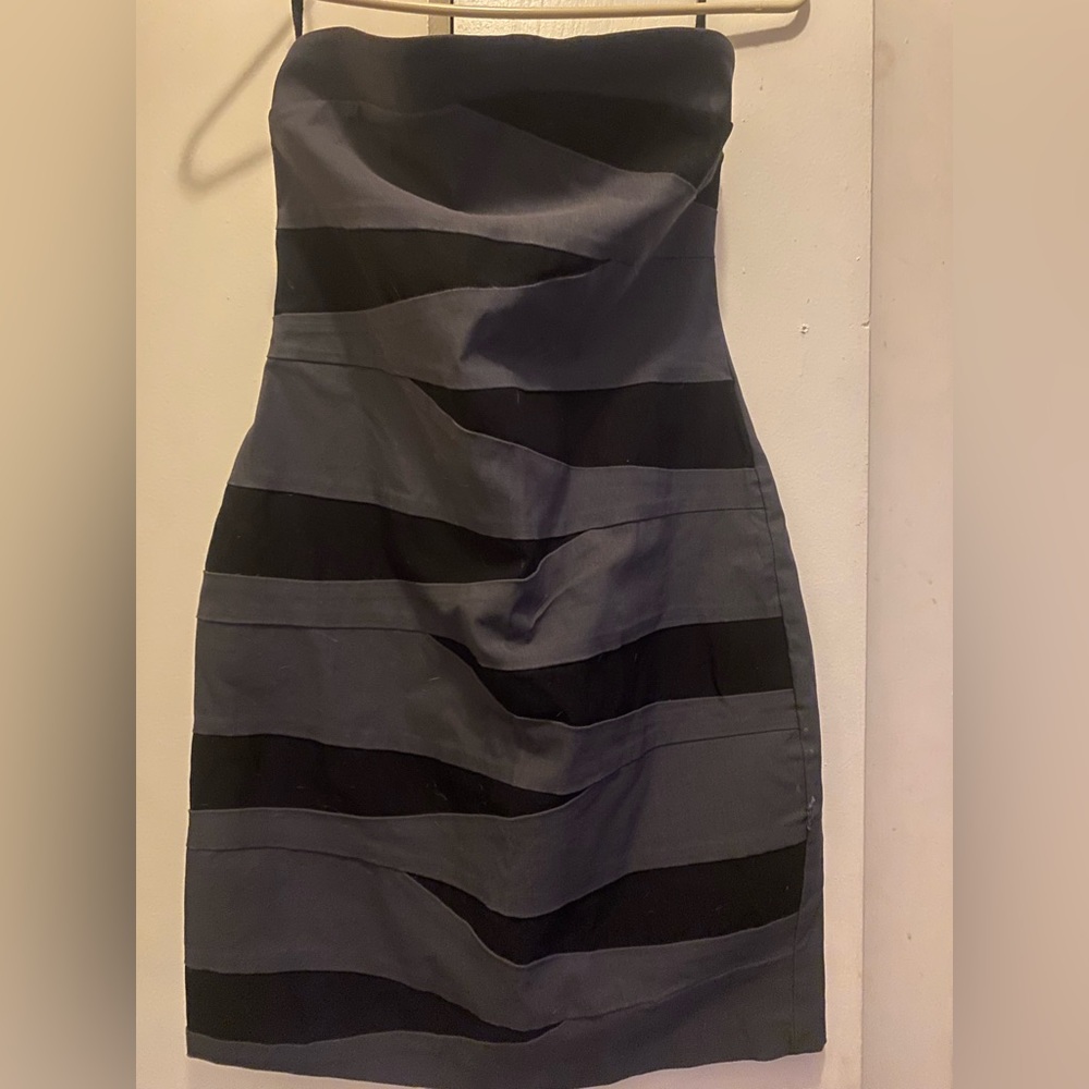 Ruby Rox fitted black and gray strapless dress size XL